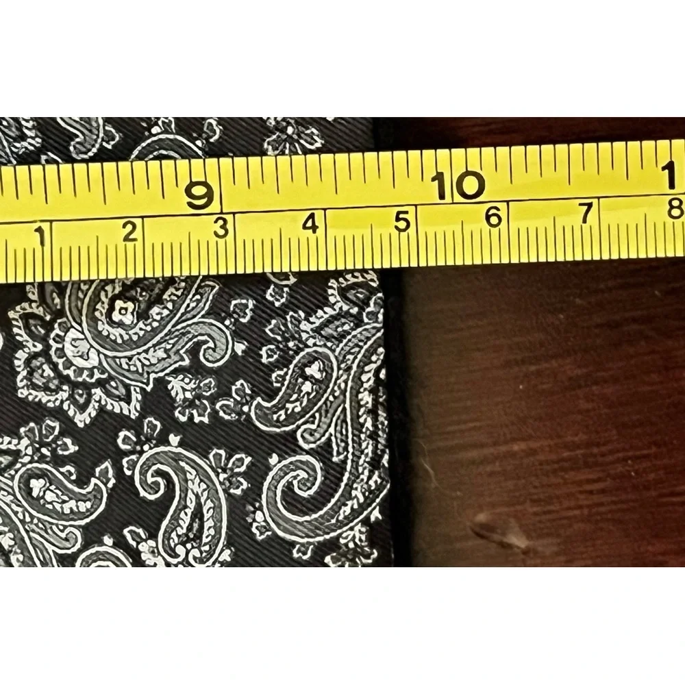 Christian Dior Black and Silver Paisley Pattern Scarf 55